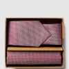 Prince Bowtie Krawatte Und Einstecktuch Im Set – Bordeaux Rot 13