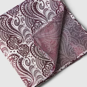 Prince Bowtie Krawatte Und Einstecktuch Im Set Mit Allover-Muster – Bordeaux Rot 9
