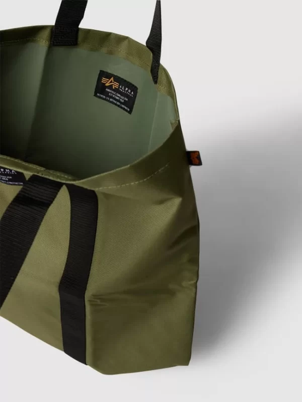 Alpha Industries Tote Bag Mit Label-Patch Modell ‘LABEL SHOPPING BAG’ – Olivgrün 6