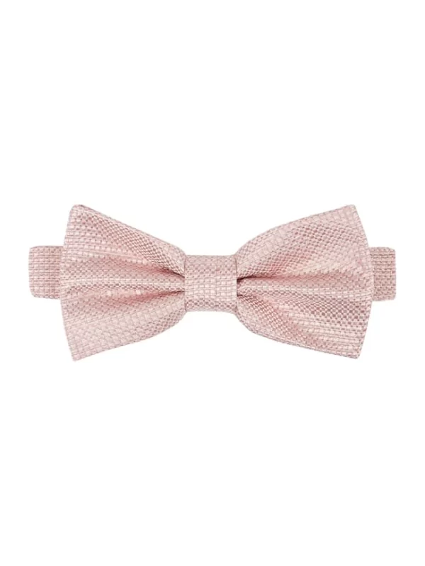 Prince Bowtie Fliege Und Einstecktuch Im Set Mit Webmuster – Rosé 4