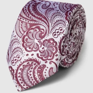 Prince Bowtie Krawatte Und Einstecktuch Im Set Mit Allover-Muster – Bordeaux Rot 7