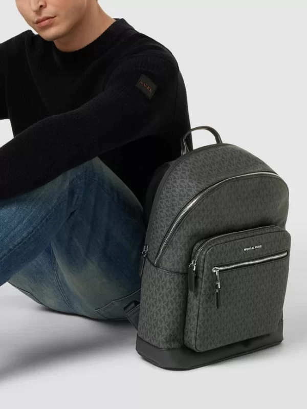 Michael Kors Rucksack Mit Allover-Logo – Schwarz 1