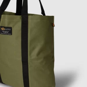 Alpha Industries Tote Bag Mit Label-Patch Modell ‘LABEL SHOPPING BAG’ – Olivgrün 11