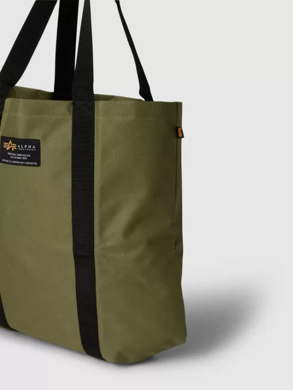 Alpha Industries Tote Bag Mit Label-Patch Modell ‘LABEL SHOPPING BAG’ – Olivgrün 4