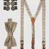 Prince Bowtie Hosenträger Und Fliege Im Set – Beige 11