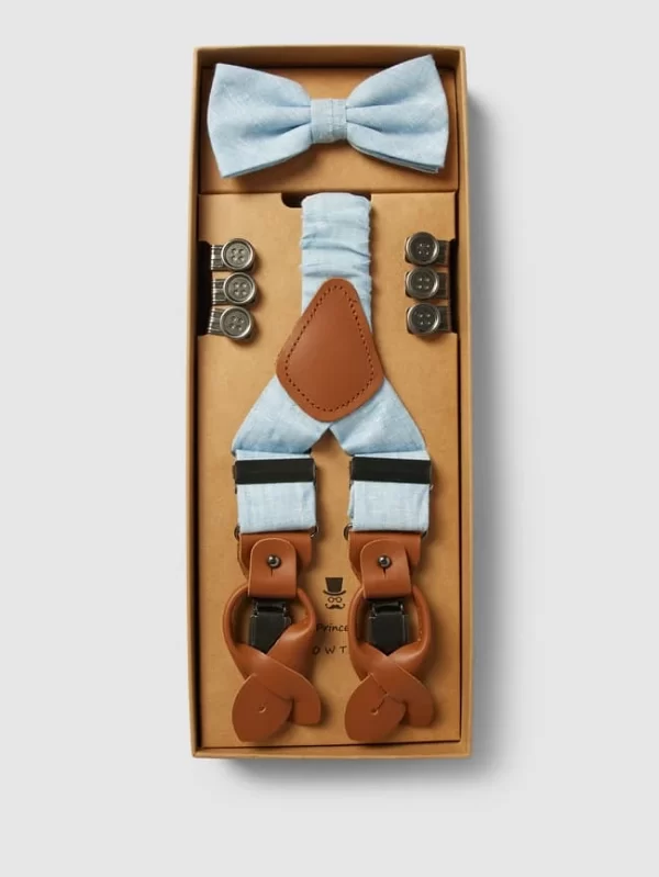 Prince Bowtie Fliege Mit Hosenträgern Im Set – Bleu 1