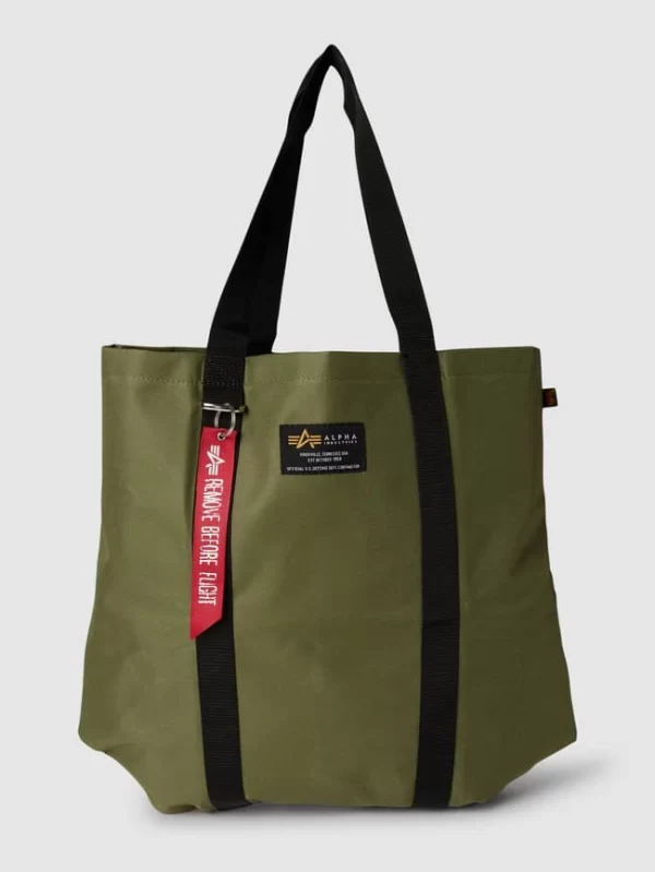 Alpha Industries Tote Bag Mit Label-Patch Modell ‘LABEL SHOPPING BAG’ – Olivgrün 3