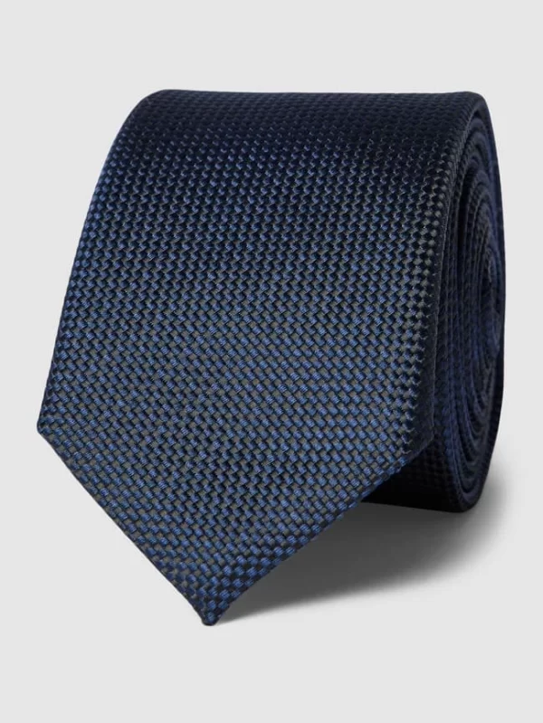BOSS Krawatte Mit Strukturmuster – Marineblau 3