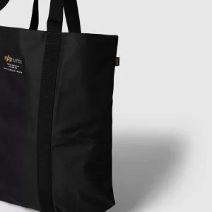 Alpha Industries Tote Bag Mit Label-Patch Modell ‘LABEL SHOPPING BAG’ – Schwarz 11