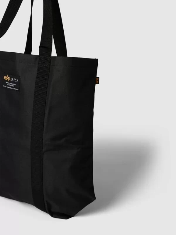 Alpha Industries Tote Bag Mit Label-Patch Modell ‘LABEL SHOPPING BAG’ – Schwarz 4
