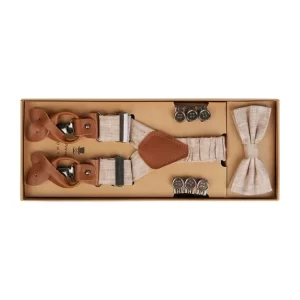 Prince Bowtie Fliege Mit Hosenträgern Im Set – Beige 13