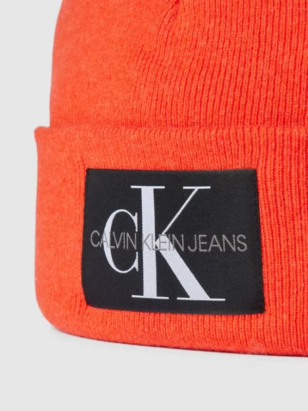 Calvin Klein Jeans Beanie Mit Label-Detail Modell ‘BEANIE’ – Orange 3