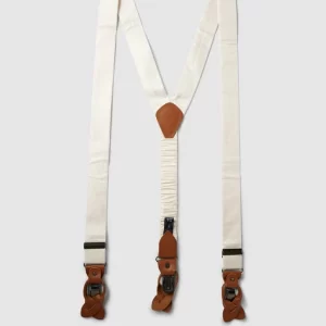 Prince Bowtie Fliege Mit Hosenträgern Im Set – Weiß 9