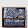 Prince Bowtie Krawatte Und Einstecktuch Im Set Mit Allover-Muster – Blau 13