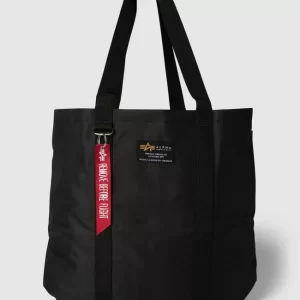 Alpha Industries Tote Bag Mit Label-Patch Modell ‘LABEL SHOPPING BAG’ – Schwarz 9