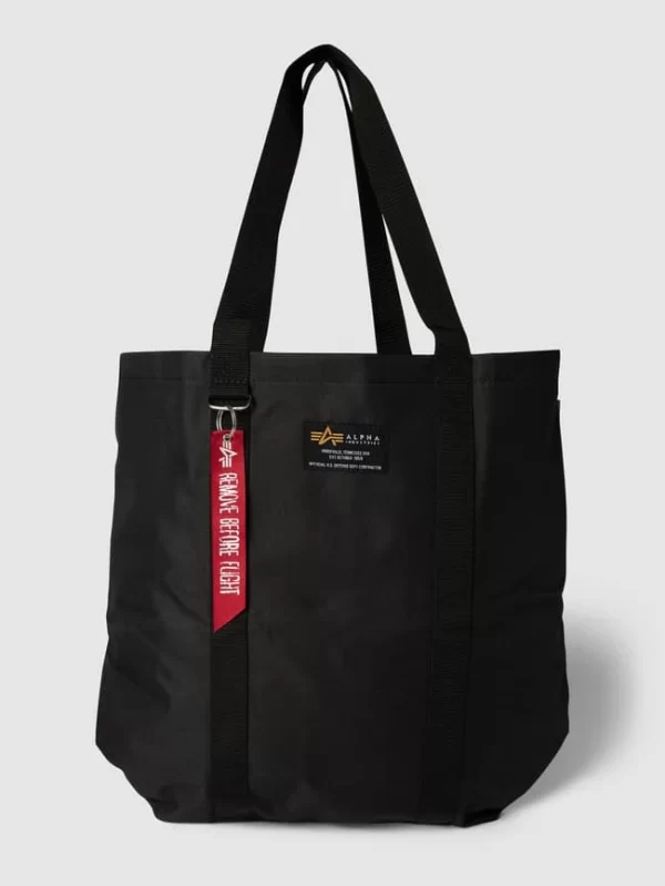 Alpha Industries Tote Bag Mit Label-Patch Modell ‘LABEL SHOPPING BAG’ – Schwarz 3