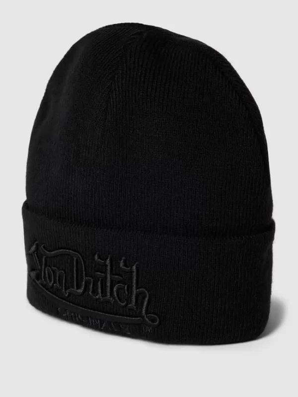 Von Dutch Beanie In Ripp-Optik Modell ‘BEANIE FLINT’ – Schwarz 1