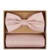 Prince Bowtie Fliege Und Einstecktuch Im Set Mit Webmuster – Rosé 11
