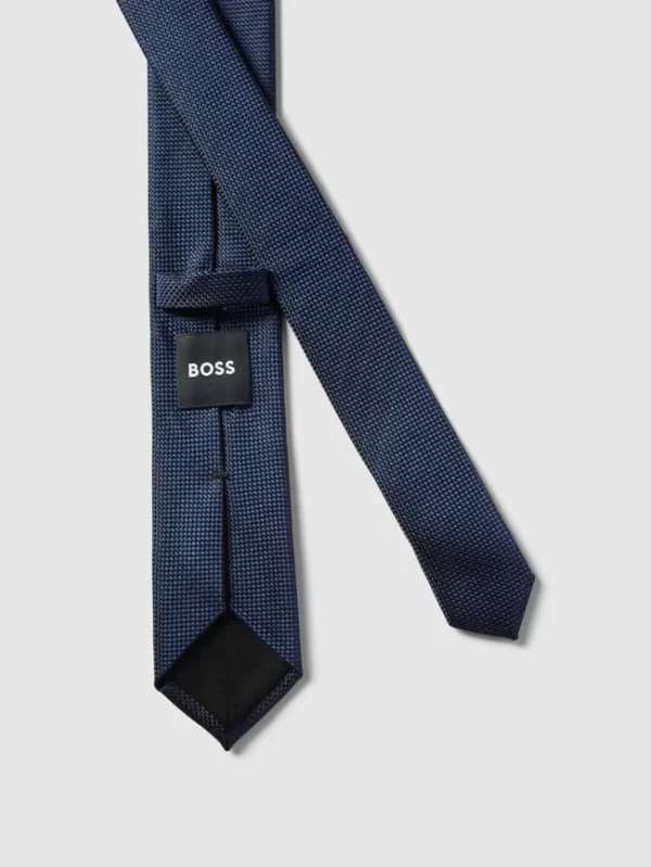 BOSS Krawatte Mit Strukturmuster – Marineblau 4