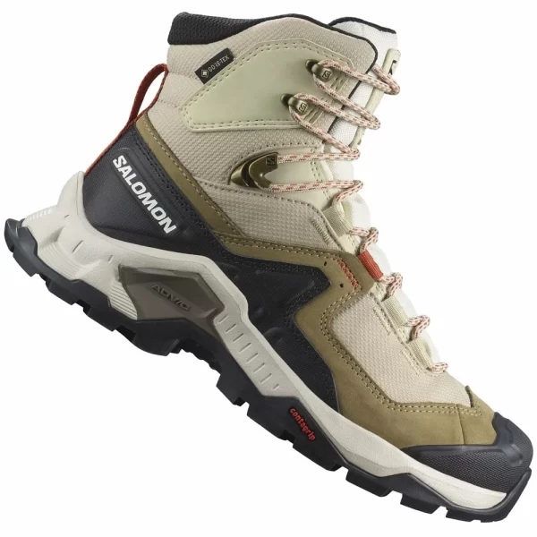 Salomon Quest Element Gore-Tex Trekkingschuhe Safari/Vanill Sky/Mecca Orange Damen 1
