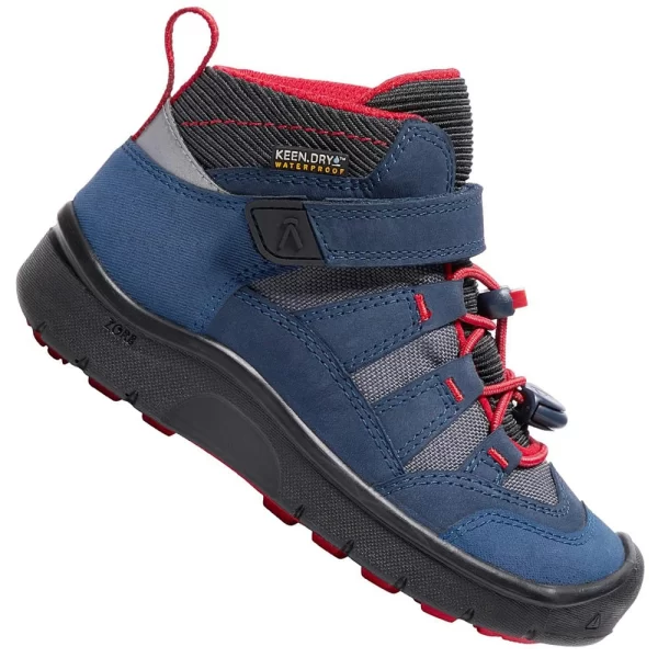 Keen Hikeport WP Kinder-Wanderschuhe Dress Blues/Firey Red Kinder 1